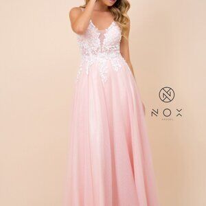 Illusion V-Neck A-Line Shape Evening Dress NXG048